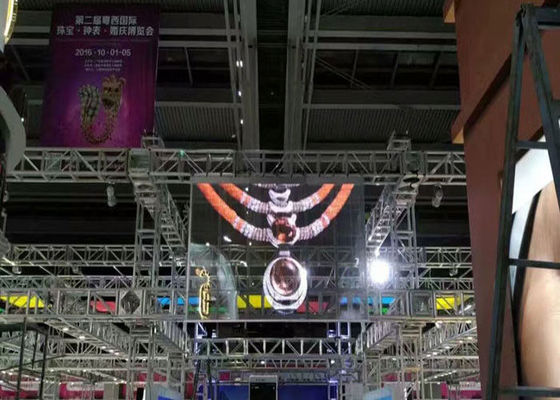 Trong nhà P10 Trong suốt Màn hình LED Hiển thị Kính Video Tường nhẹ 9216 Dos / Sqm