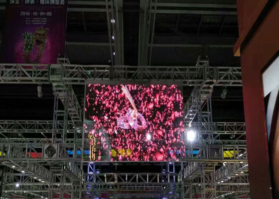 Trong nhà P10 Trong suốt Màn hình LED Hiển thị Kính Video Tường nhẹ 9216 Dos / Sqm