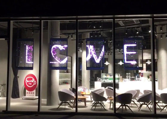 Hiển thị LED mật độ cao LED trong suốt Video treo tường Dễ dàng cài đặt